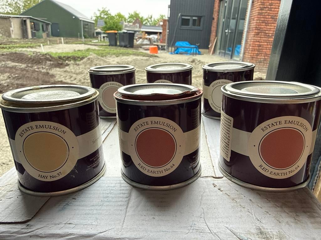 Farrow & Ball Estate Emulsion Verf 8 stuks Diverse Kleuren, Ophalen, Overige kleuren, Nieuw, Verf