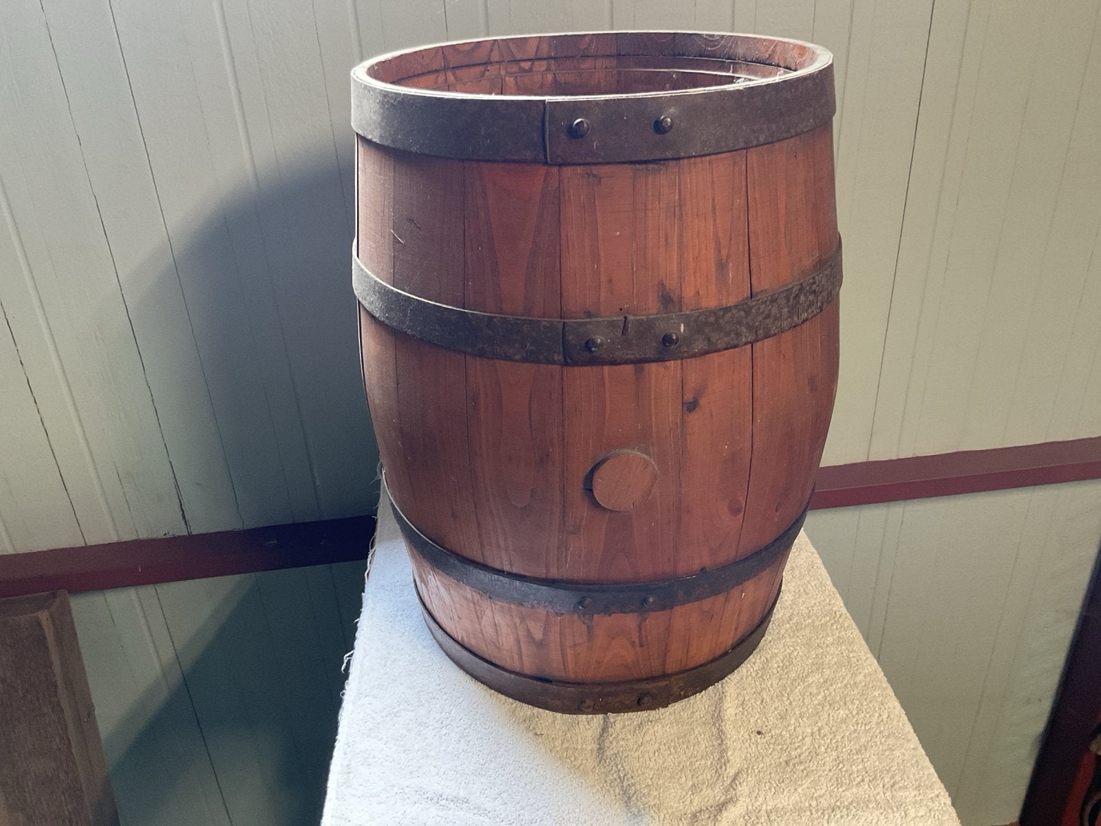 Eiken houten ton 35x42 cm, Ophalen