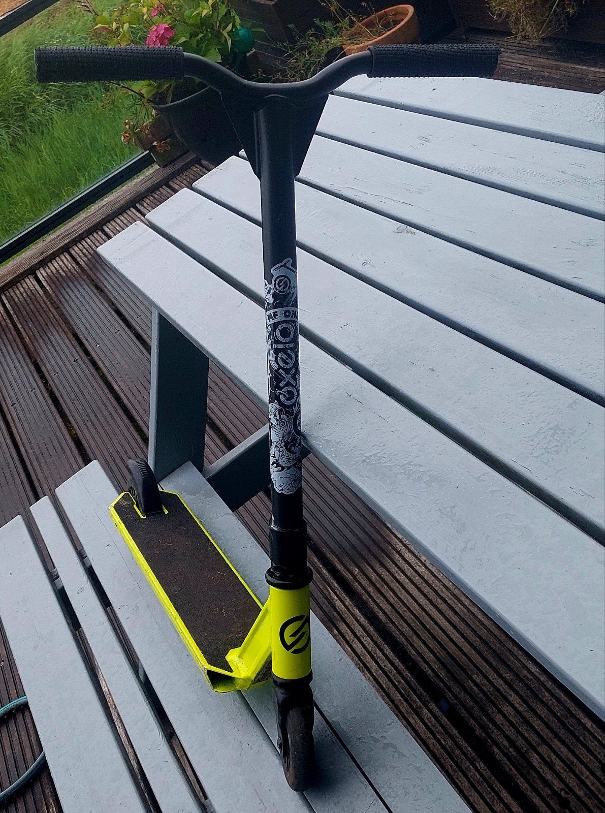 Stuntstep Oxelo MF One - Geel/Zwart, Fietsen en Brommers, Steps, Ophalen, Gebruikt, Gewone step, Oxelo