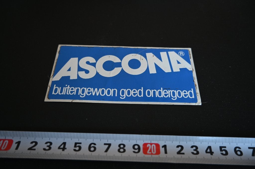 sticker ascona buitengewoon goed ondergoed, Ophalen of Verzenden, Zo goed als nieuw