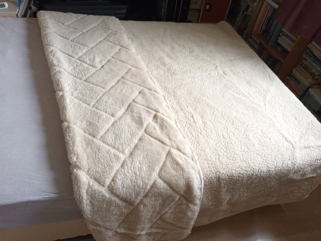 Zeer grote merino cashmere wollen deken Slaappunt 220-215cm, Huis en Inrichting, Lits-jumeaux, Wit, Ophalen of Verzenden, Overige merken