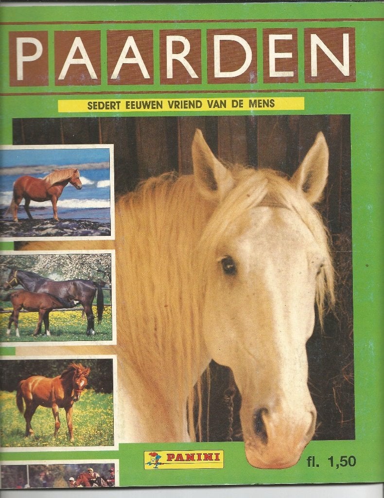 Plaatjesalbum  Paarden sedert eeuwen vriend van de mens, Ophalen of Verzenden, Zo goed als nieuw, Panini, Plaatjesalbum