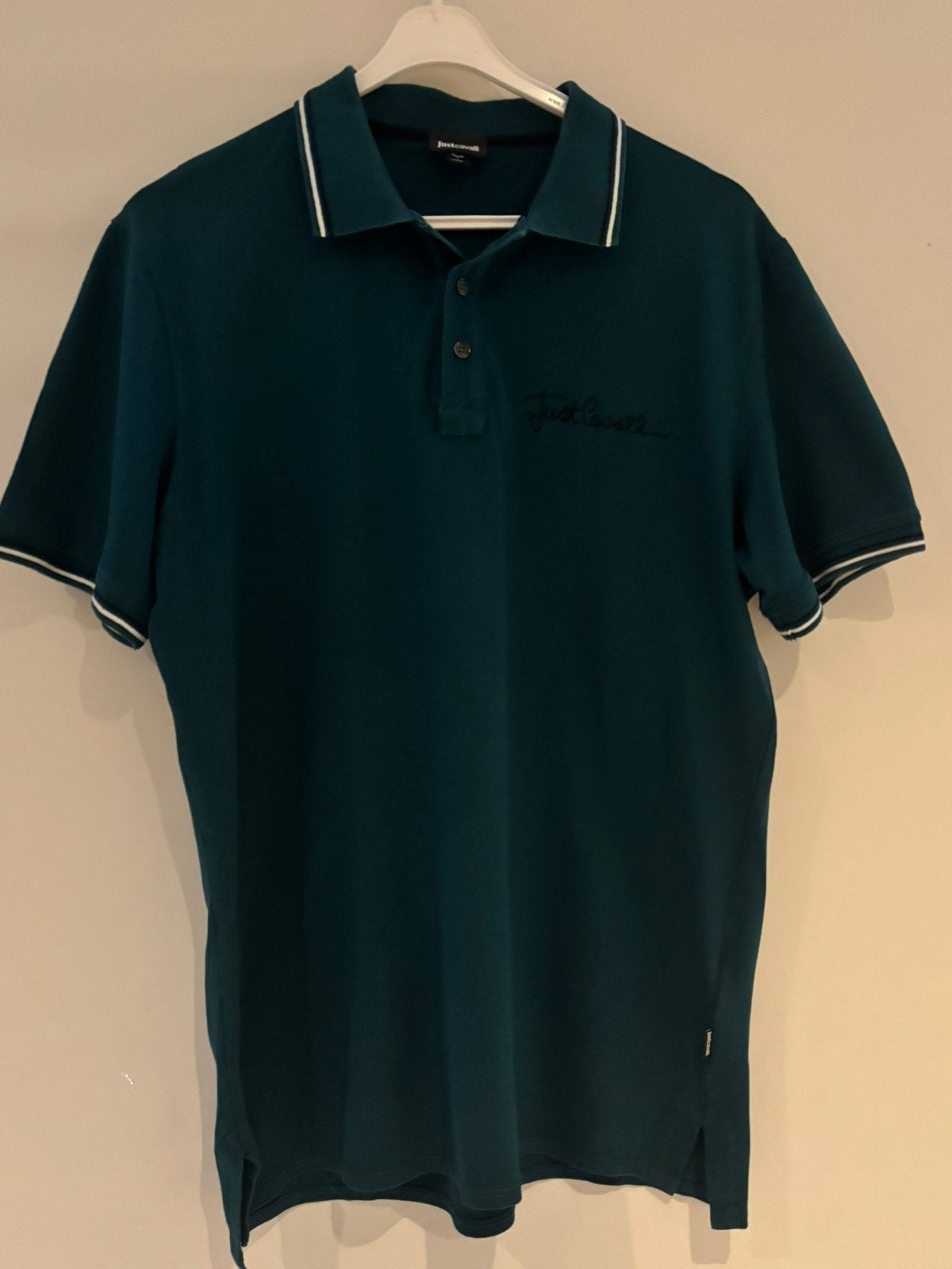Just cavalli polo met logo maat xl, Kleding | Heren, Ophalen of Verzenden, Zo goed als nieuw, Maat 56/58 (XL), Groen