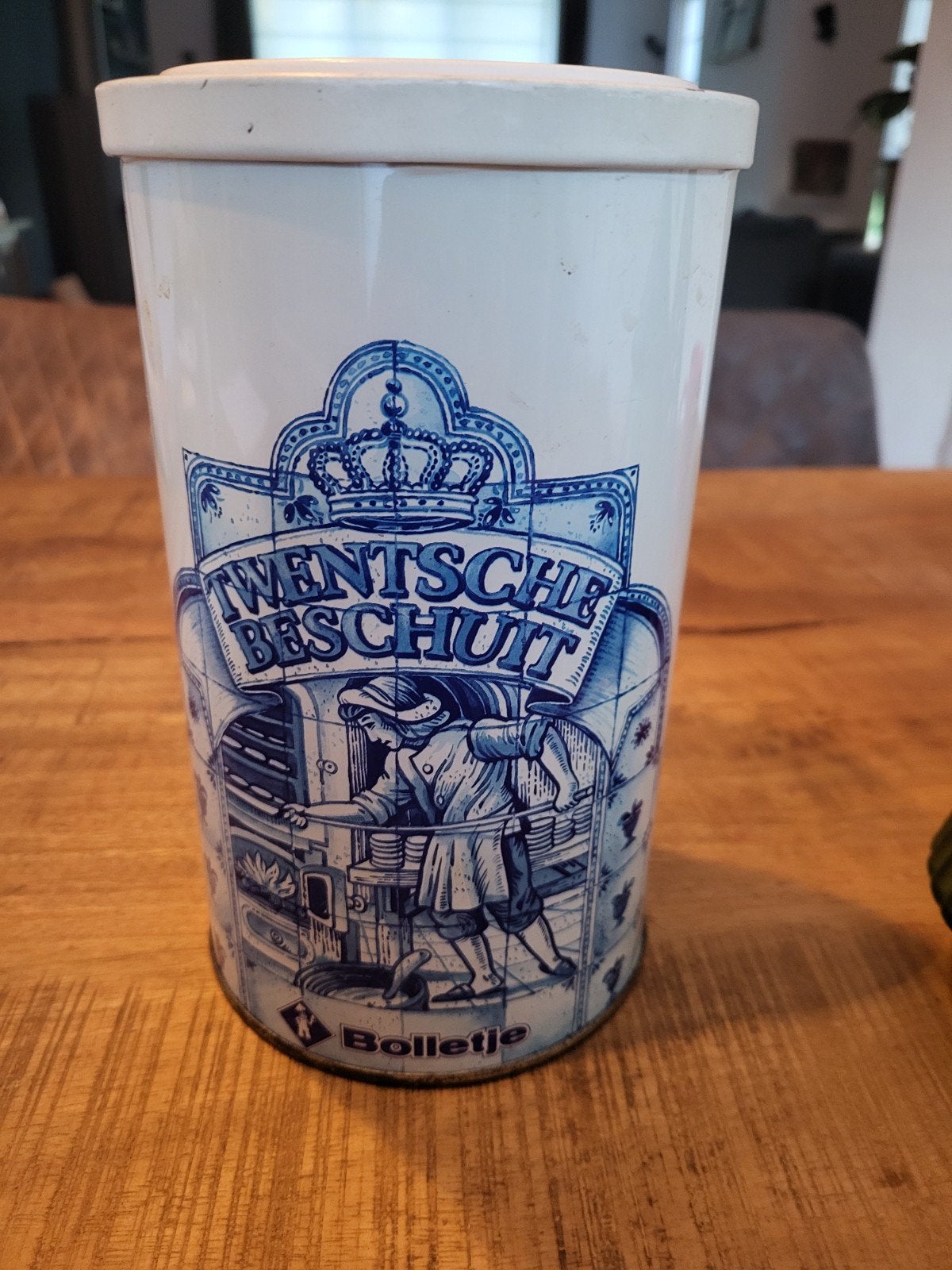 Vintage Bolletje Twentsche Beschuit Bus - Delfts Blauw, Verzamelen, Ophalen of Verzenden, Gebruikt, Beschuit, Bolletje