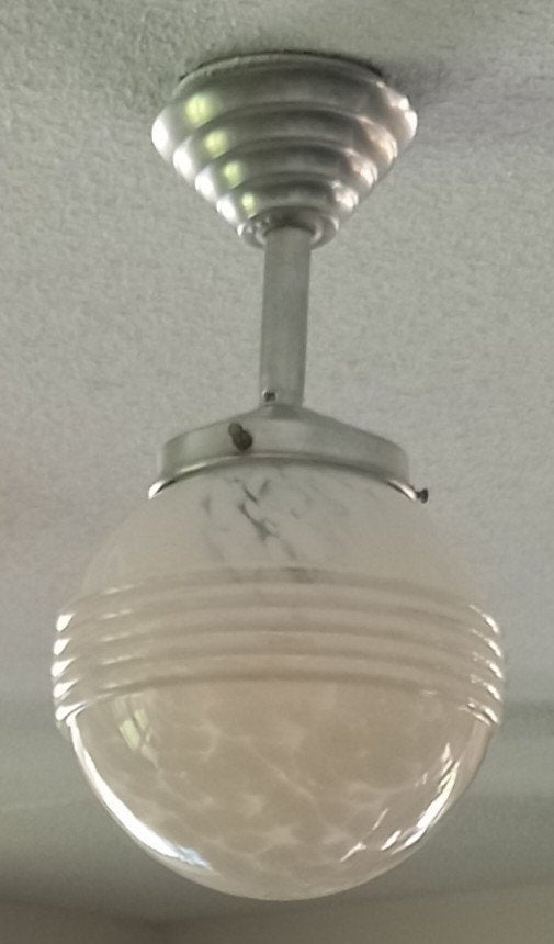 Franse Art deco hanglamp, Antiek en Kunst, Antiek | Lampen, Ophalen of Verzenden