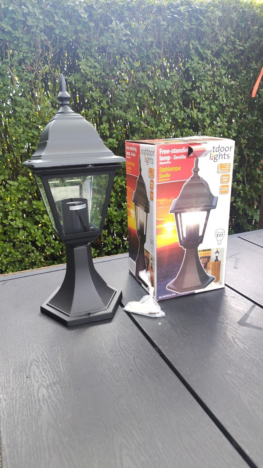 3 Nieuwe Sevilla Aluminium Buitenlampen - Klassiek Zwart, Minder dan 50 watt, Staande lamp, Ophalen of Verzenden, Netvoeding