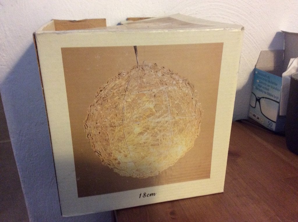 Lamp Bal met lichtjes doorsnede 18 cm., Ophalen of Verzenden, Gebruikt