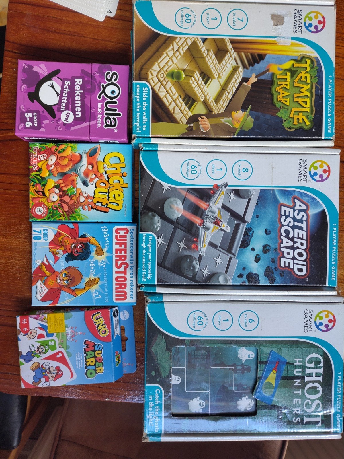 Diverse spellen: Smart Games, UNO, Rekenen, Chicken Out!, Ophalen of Verzenden, Gebruikt