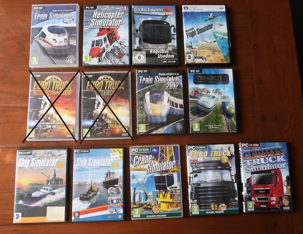 Grote collectie PC Simulator games (11 stuks), Gebruikt, 1 speler, Ophalen of Verzenden, Vanaf 3 jaar