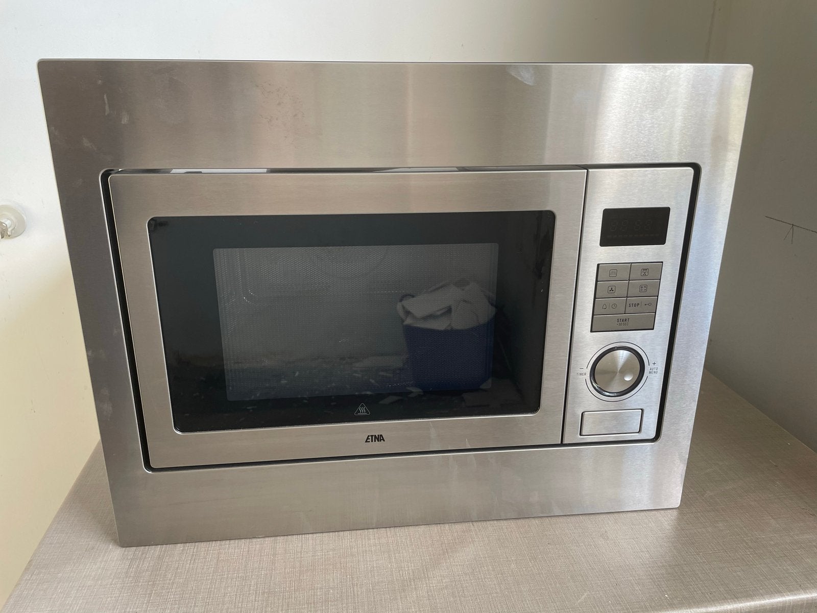 Etna CM129RVS Inbouw Combimagnetron - Zo goed als nieuw, Ophalen, Combimagnetron, 60 cm of meer, Grill