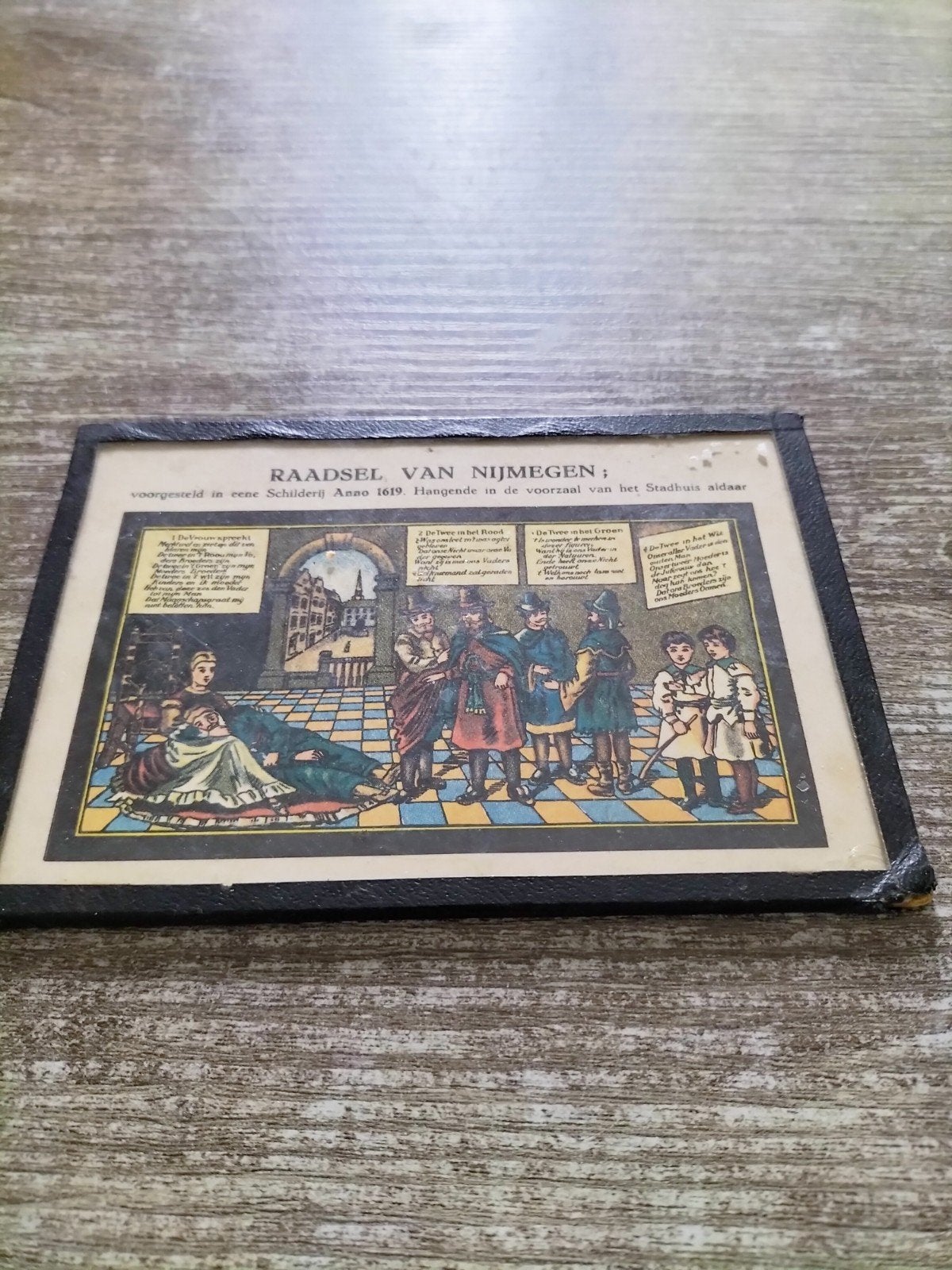 Antieke Prent 'Raadsel van Nijmegen' - Historische Kunst, Verzenden