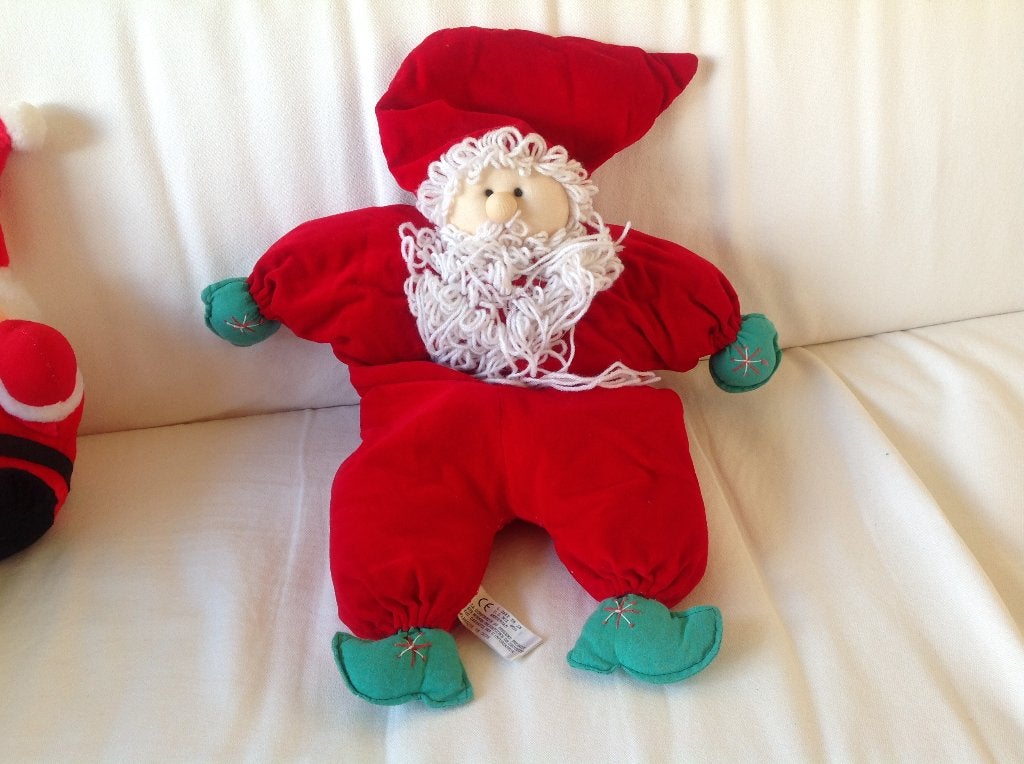 Grote kerstman van zachte stof 58 cm hoog stoffen kerstman, Ophalen of Verzenden, Zo goed als nieuw