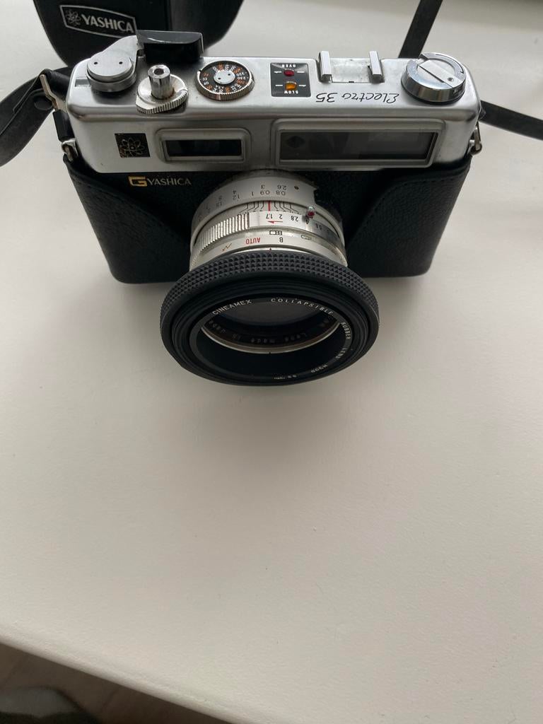 Yashica Electro 35 met Cineamex lens en hoesje, Ophalen, Gebruikt, Compact, Overige Merken