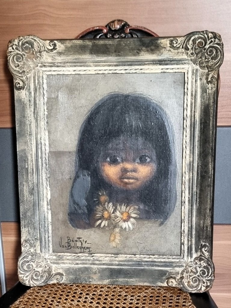 Vintage schilderij - Van Belleghem Beatrix, Antiek en Kunst, Ophalen of Verzenden, Portret of Personen, Doek