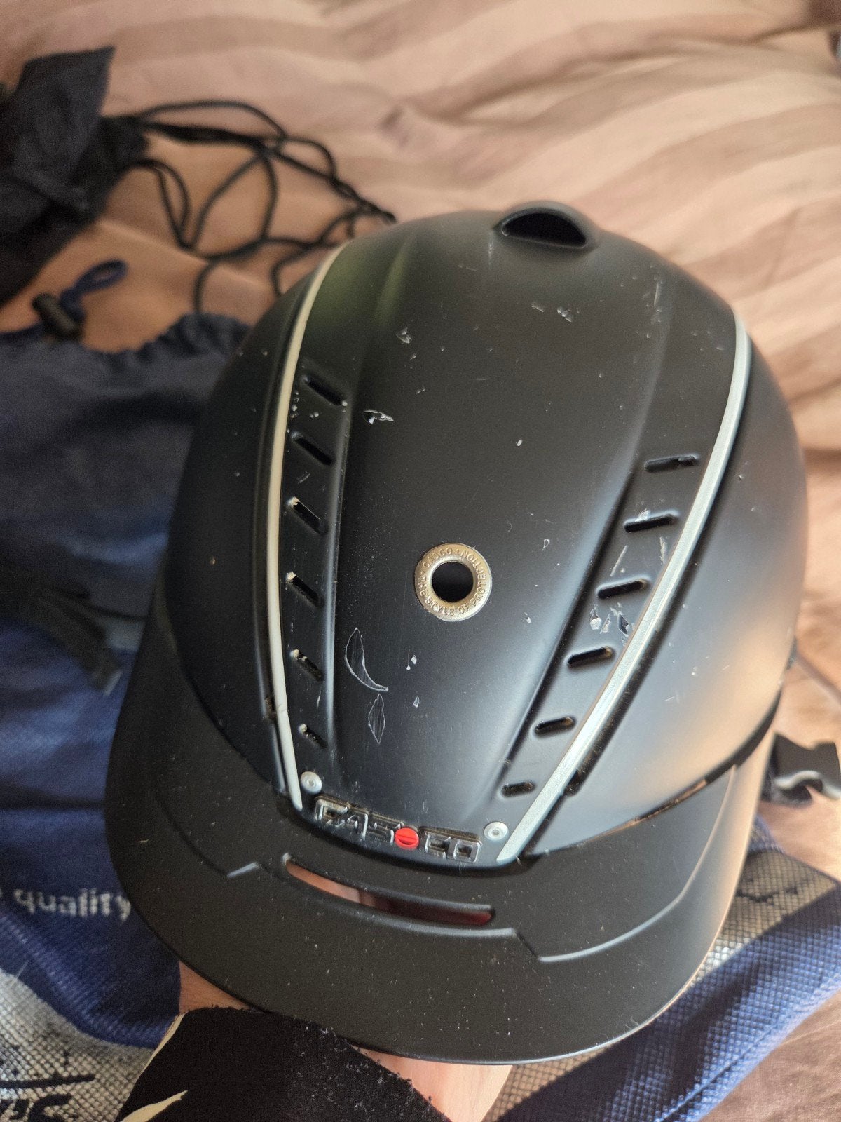 casco zwarte kinder paardrijcap / helm mt s, gebruikt maar i, Ophalen of Verzenden