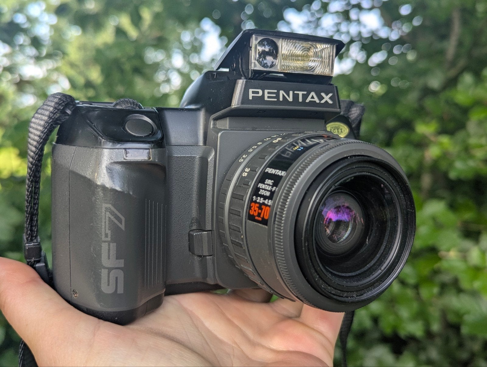 Pentax SF7 Spiegelreflexcamera met 35-70mm lens, Ophalen of Verzenden, Gebruikt, Spiegelreflex, Pentax