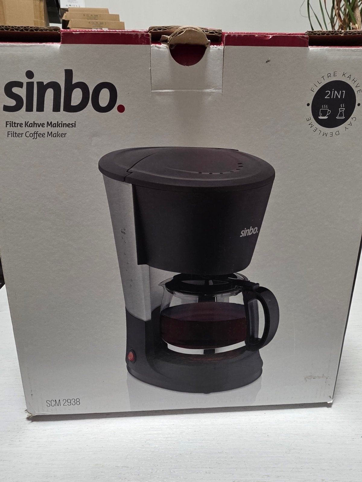 Sinbo SCM 2938 Filter Koffiezetapparaat - Nieuw in doos, Gemalen koffie, Ophalen of Verzenden, 4 tot 10 kopjes, Koffiemachine