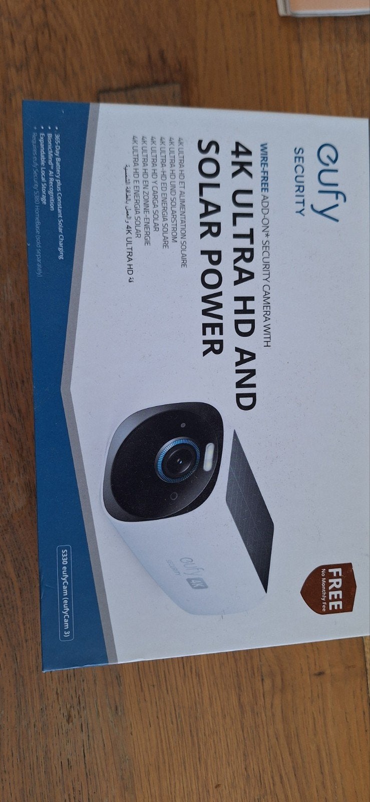 Eufy Security Camera S330 met zonnepaneel nieuw in doos, Ophalen of Verzenden, Nieuw, Buitencamera