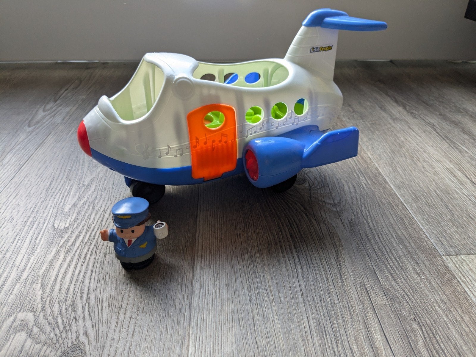 Retro! Fisher-Price Little People Vliegtuig met Piloot, Kinderen en Baby's, Speelgoed | Fisher-Price, Ophalen of Verzenden, Gebruikt
