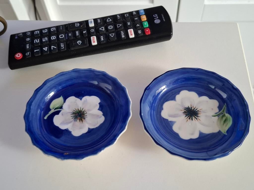 Vintage Vic's theezak schotels met bloemmotief - set van 2, Ophalen of Verzenden