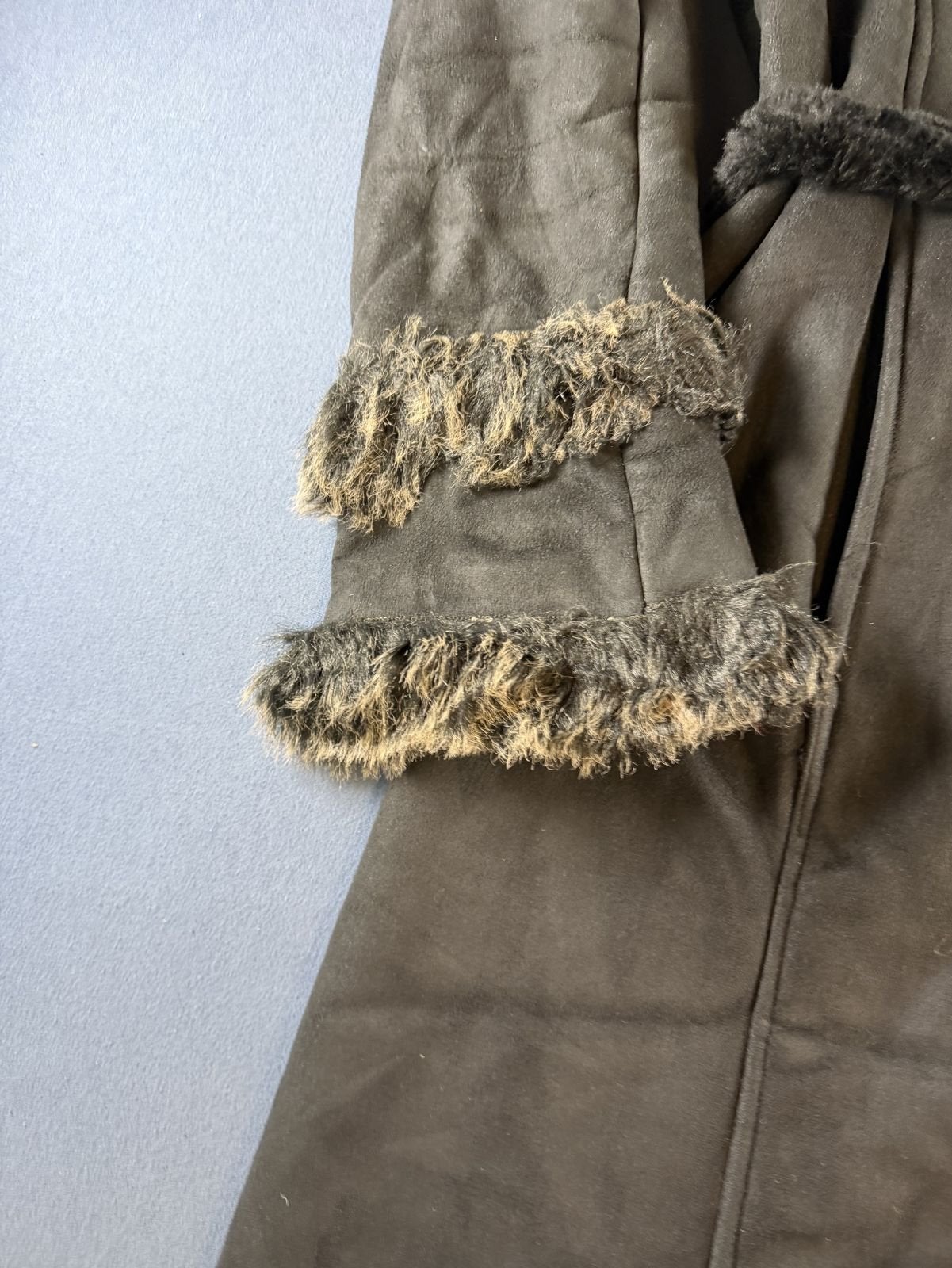 Zwarte Afghaanse jas dames (lammy coat / penny coat) maat L, Bayline Vintage Trading, Verzenden, Zwart, Maat 42/44 (L)