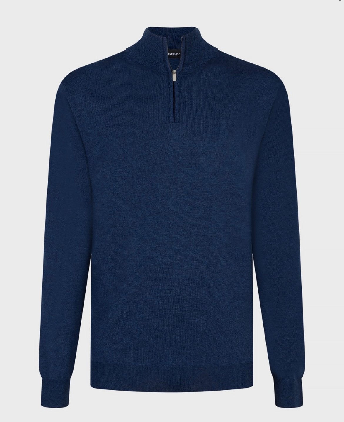 Girav “Aspen” donkerblauwe trui maat M (LF; long fit), Kleding | Heren, Ophalen of Verzenden, Zo goed als nieuw, Maat 52/54 (L)