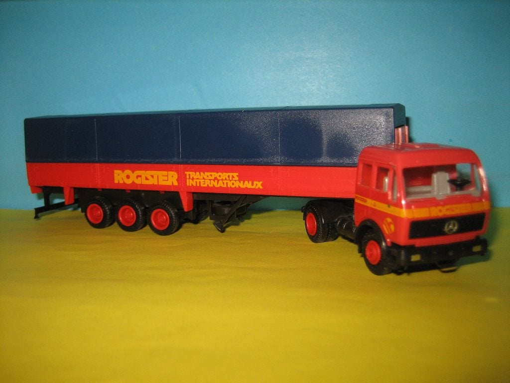 Rogister  MERCEDES met oplegger  Herpa, Ophalen of Verzenden, Zo goed als nieuw, Bus of Vrachtwagen, Herpa