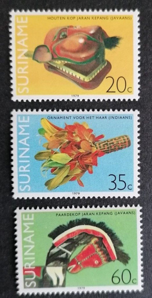 Suriname 1979 - ZB180-182 - Kunstvoorwerpen, Ophalen of Verzenden, Gestempeld