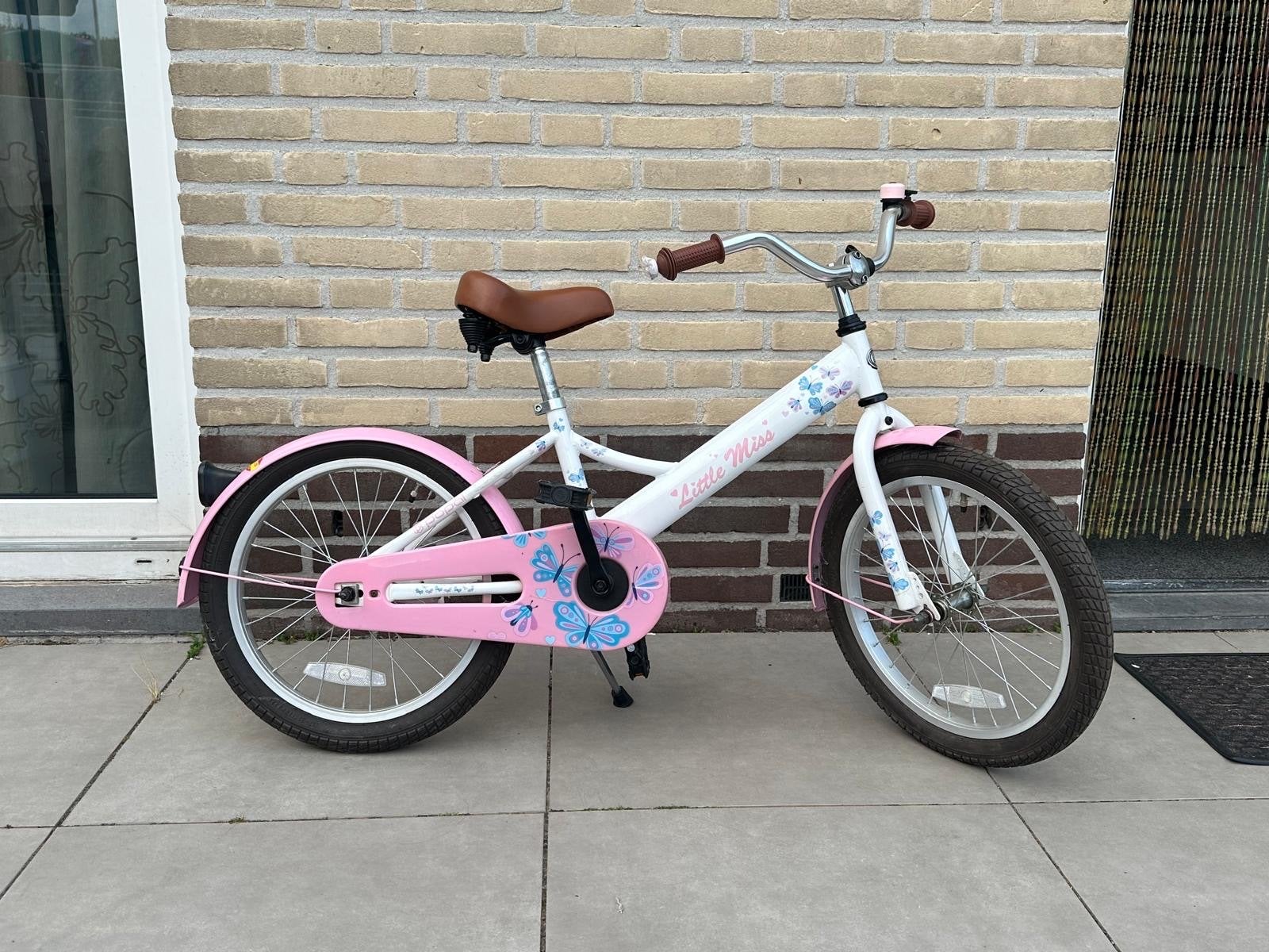Popal Little Miss Kinderfiets 20 inch - Wit/Roze, Fietsen en Brommers, Fietsen | Kinderfietsjes, Ophalen, Gebruikt, Terugtraprem