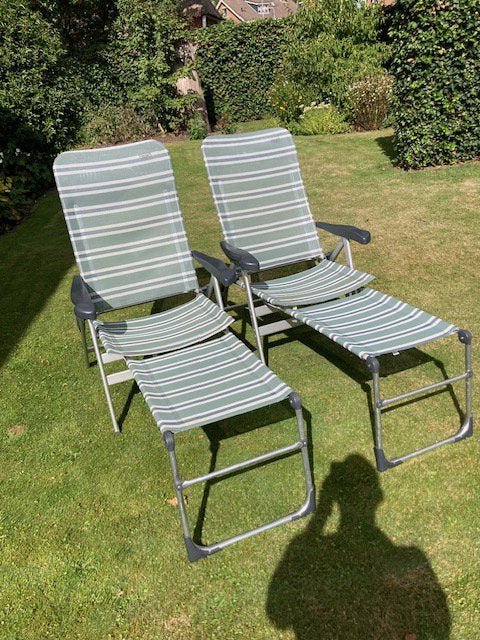 Crespo lichtgewicht campingstoelen met voetensteun, Ophalen, Gebruikt, Campingstoel