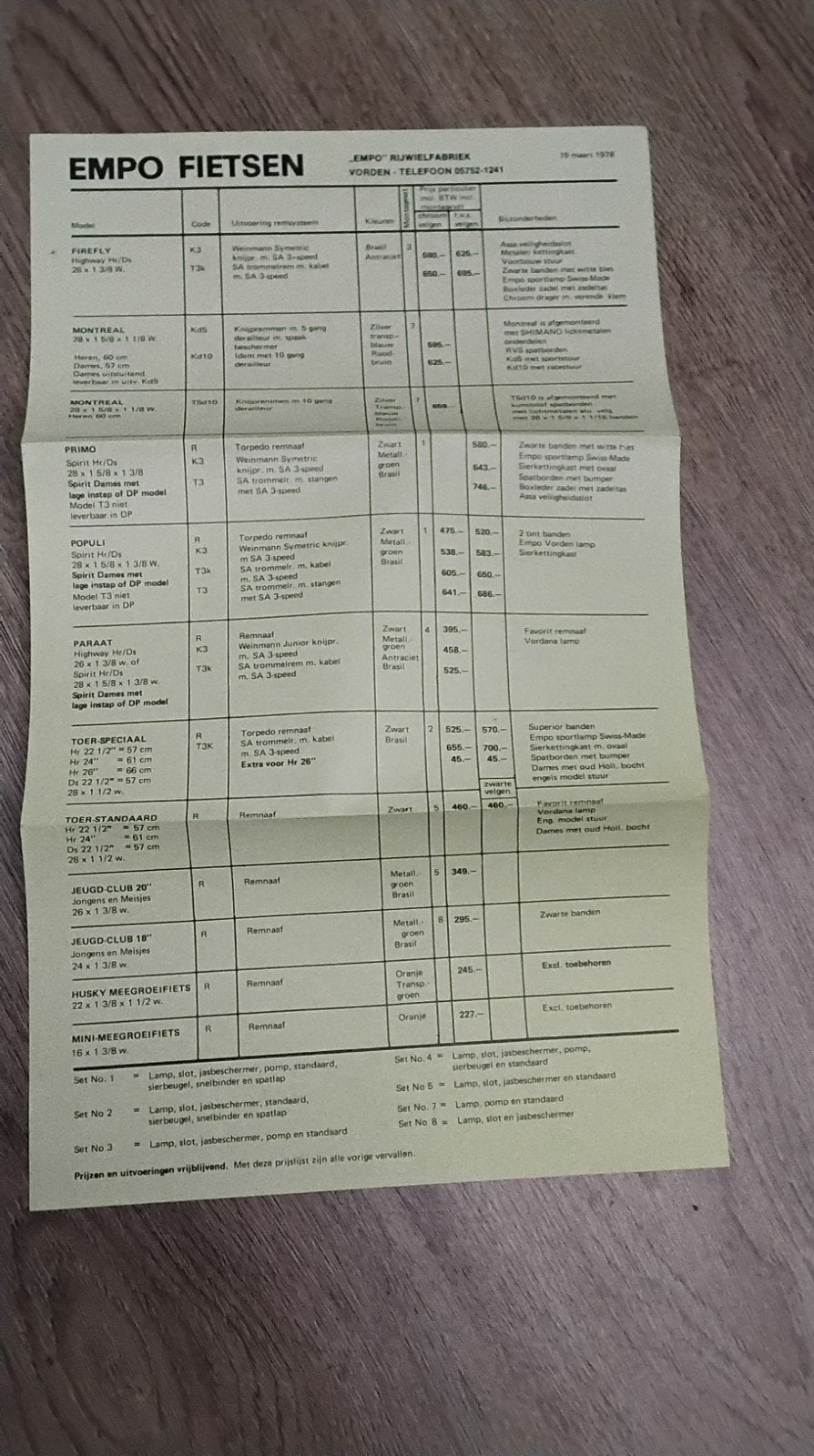 EMPO PRIJSLIJST 1978, Ophalen of Verzenden, Zo goed als nieuw, Overige merken