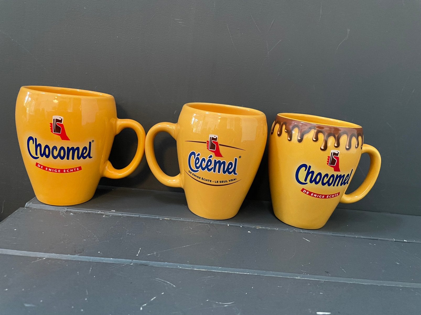 3. Chocomel bekers, Ophalen of Verzenden, Zo goed als nieuw, Overige stijlen, Kop(pen) en/of Schotel(s)