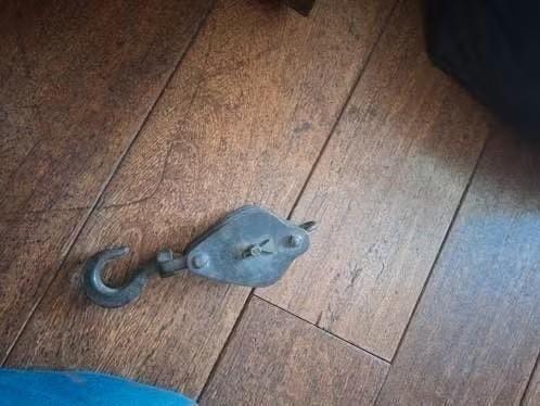 Robuuste metalen katrol met haak, Ophalen of Verzenden, Gebruikt, Handmatig