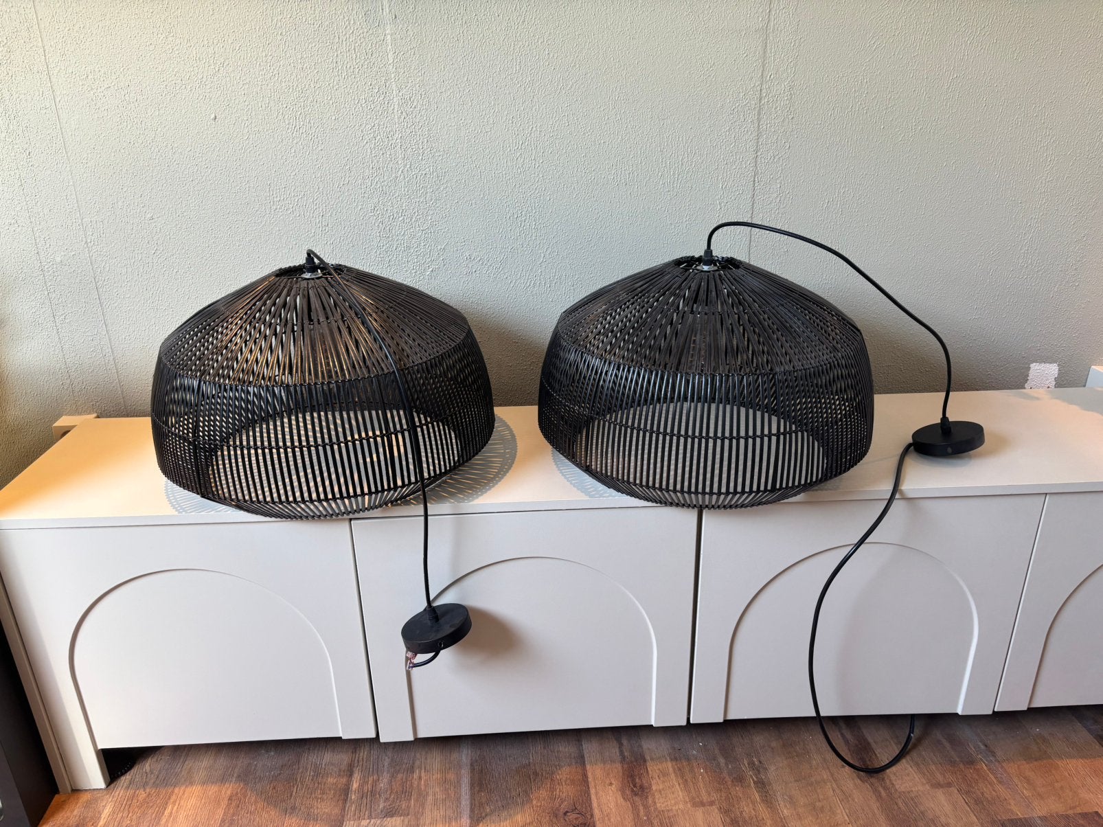 Rotan hanglampen, Huis en Inrichting, Ophalen, Zo goed als nieuw, Eenpersoons
