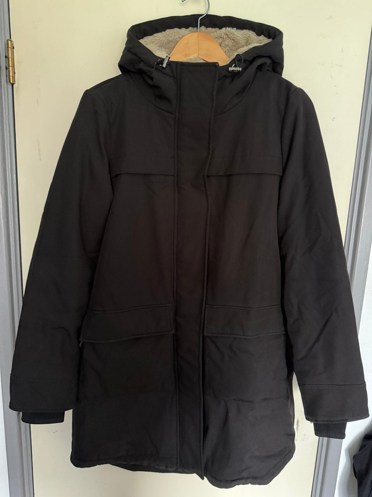 ONLY winterjas met teddy voering - Maat M, Kleding | Dames, Verzenden, Zo goed als nieuw, Maat 38/40 (M), Zwart