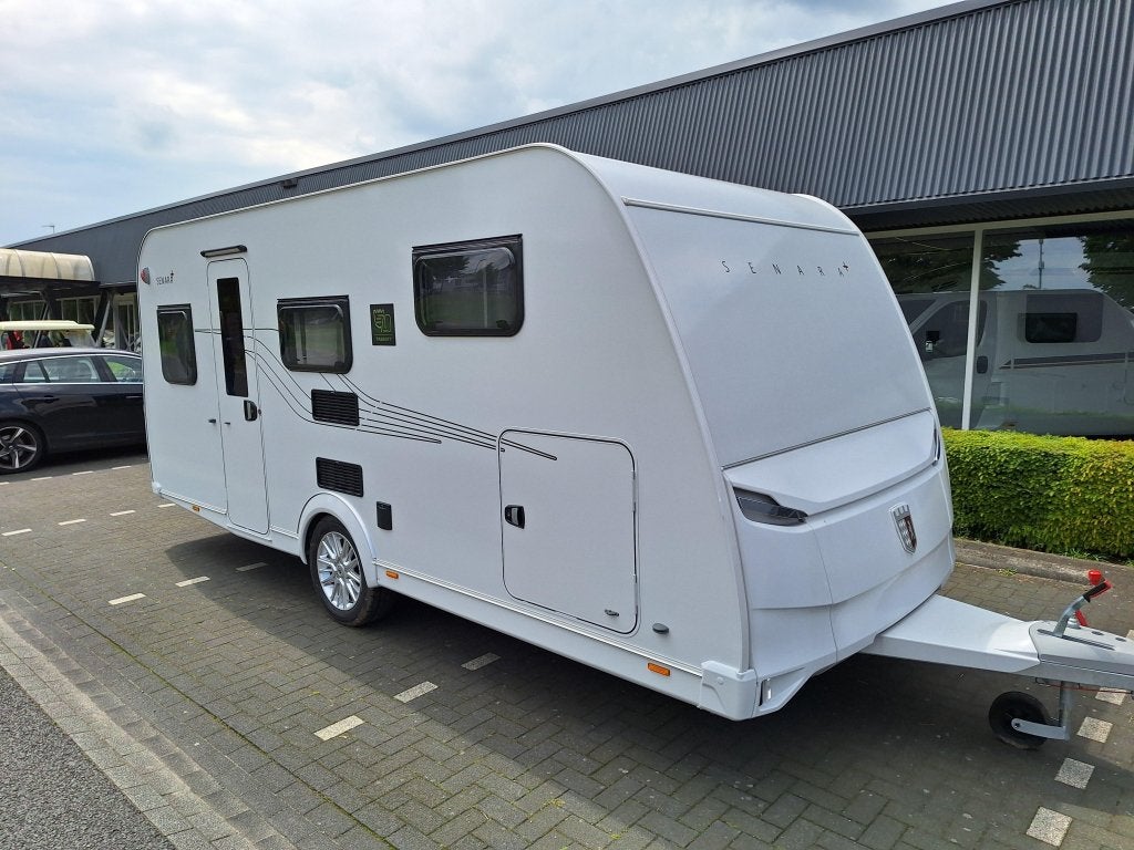 Tabbert Senara 460 E VINKEN VOORRAAD VOORDEEL, Caravans en Kamperen, Standaardzit, Tabbert, Bedrijf, Schokbreker