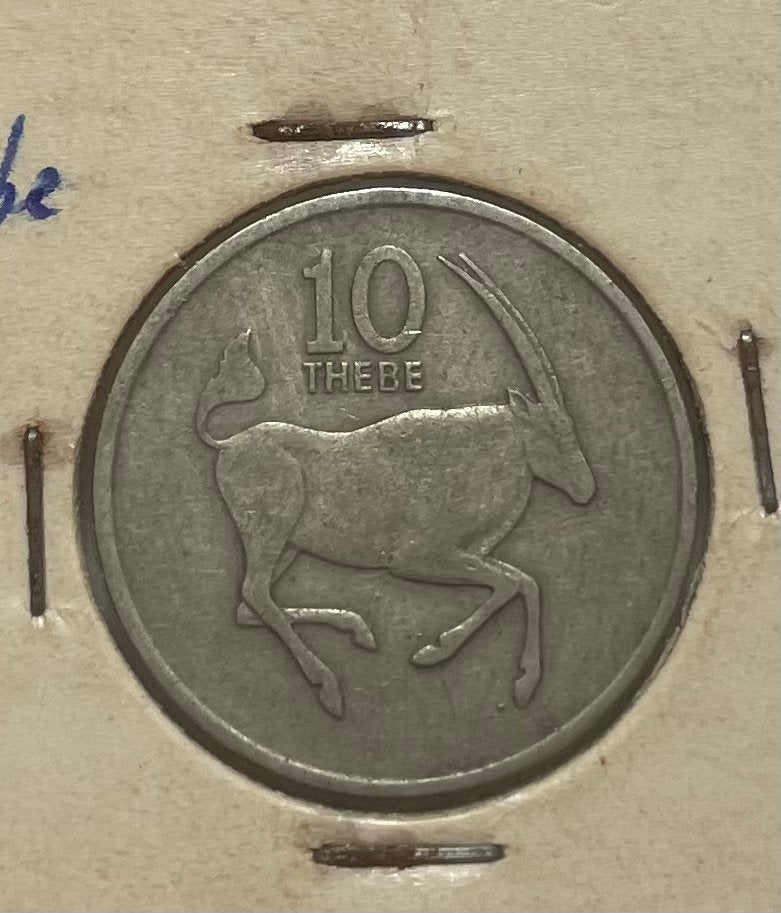 10 thebe Botswana 1977, Postzegels en Munten, Munten | Afrika, Ophalen of Verzenden, Overige landen