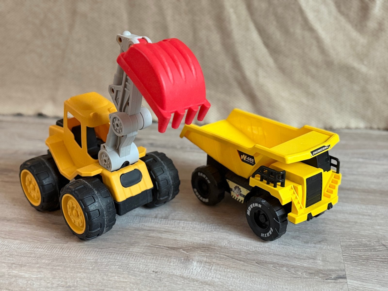Speelgoed Graafmachine en Kiepwagen Set, Kinderen en Baby's, Ophalen, Zo goed als nieuw