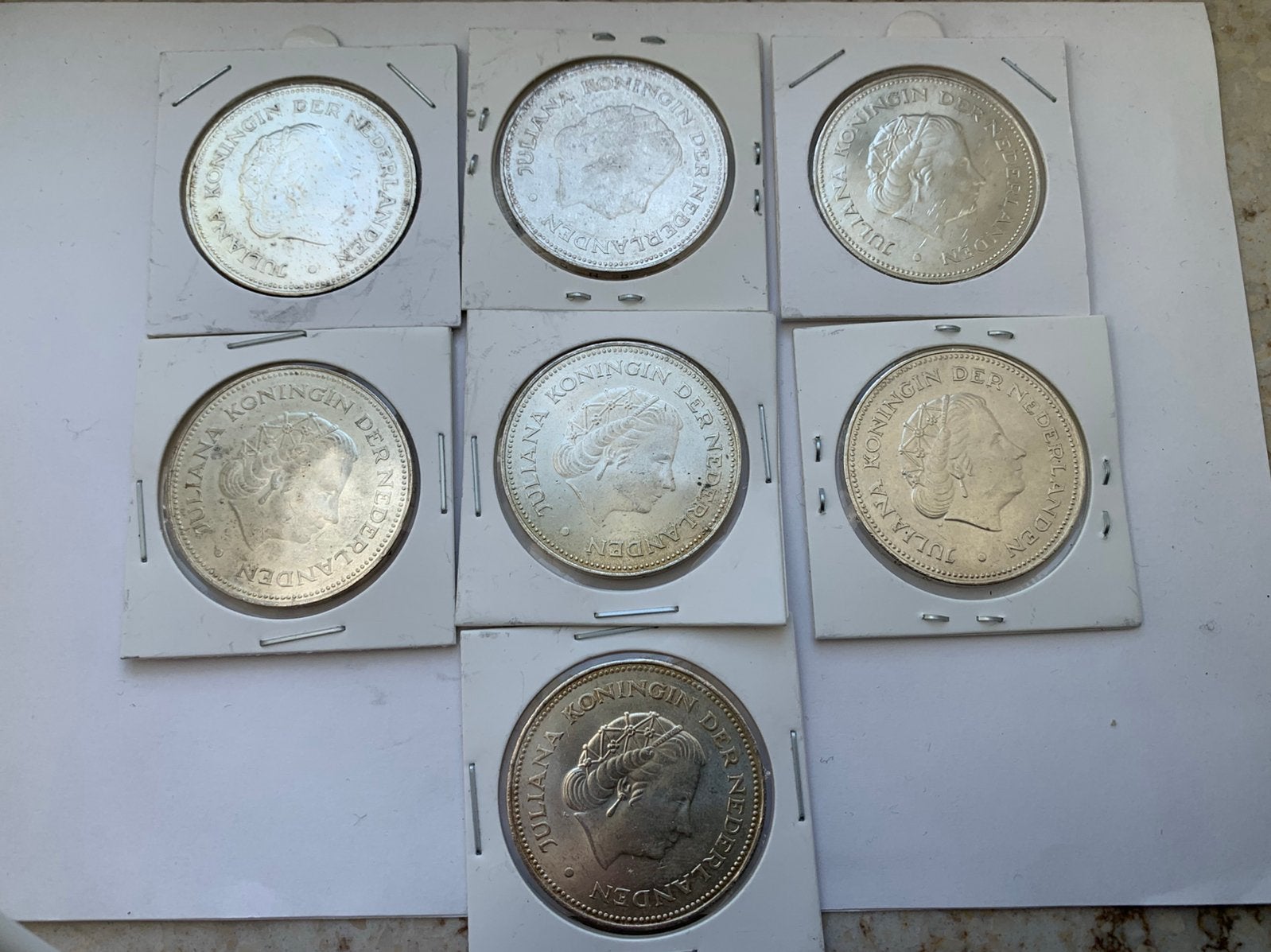 7 prachtige zilveren tientjes nederland herrijst 1945-1970, Ophalen of Verzenden, Koningin Juliana, 10 gulden