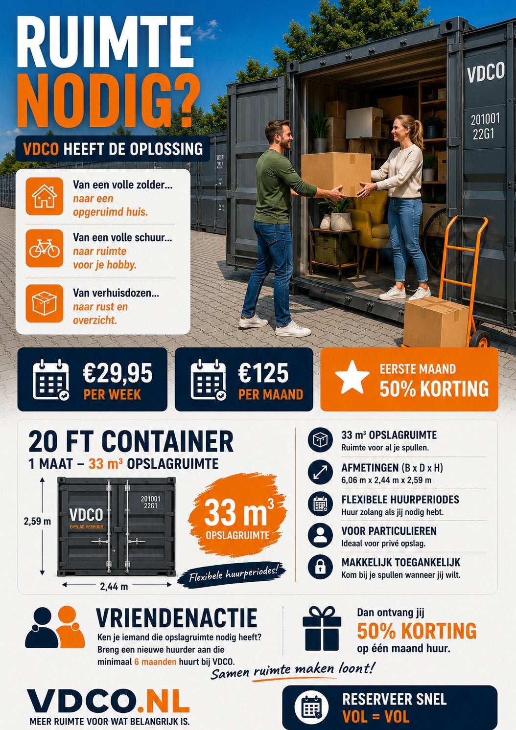 NIEUWE CONTAINEROPSLAG A15 | 33m³ | 50% KORTING, VDCO, Ophalen of Verzenden
