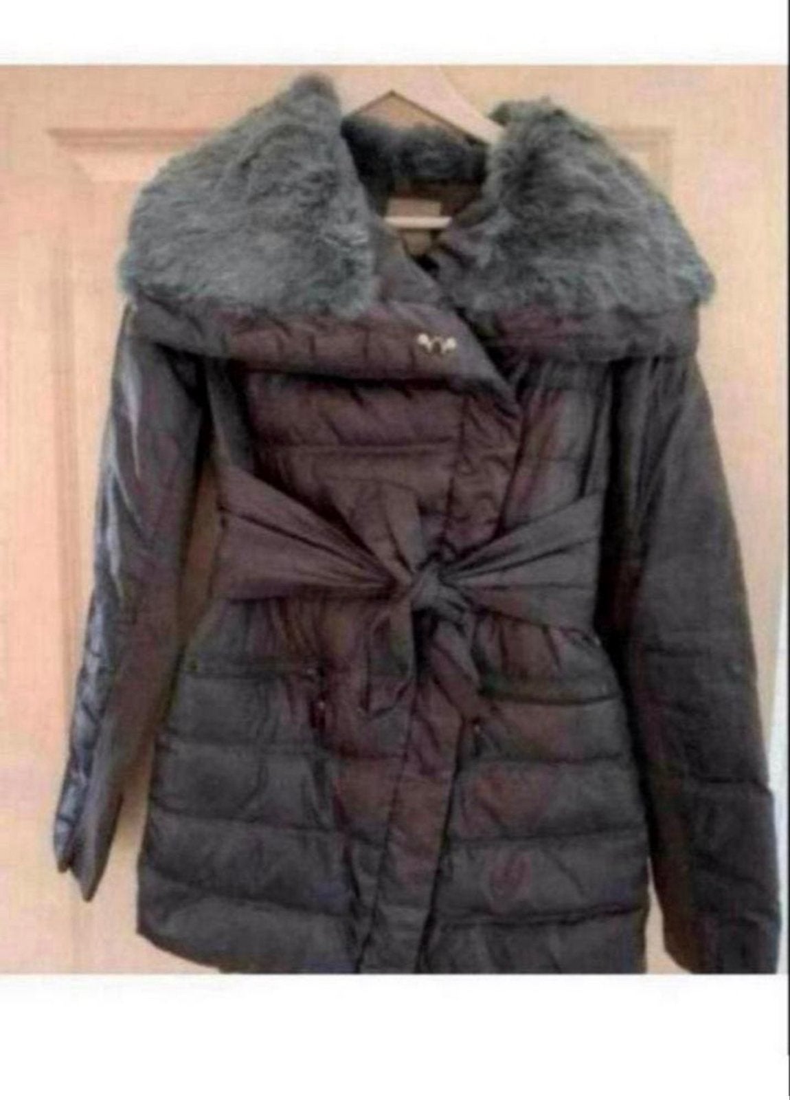 Pinko winterjas maat S met bontkraag, Kleding | Dames, Ophalen of Verzenden, Gedragen, Maat 36 (S), Zwart