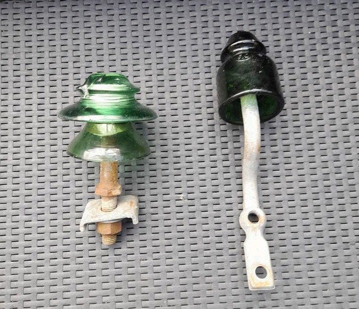 Set van 2 vintage hoogspanningsisolatoren - Frankrijk, Antiek en Kunst, Ophalen of Verzenden