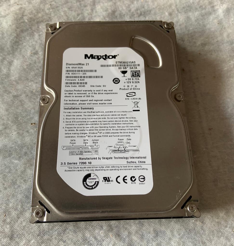 Maxtor Diamond Max 21 STM380215AS Series 3.5" 80GB SATA 80, SATA, Ophalen of Verzenden, Zo goed als nieuw, H