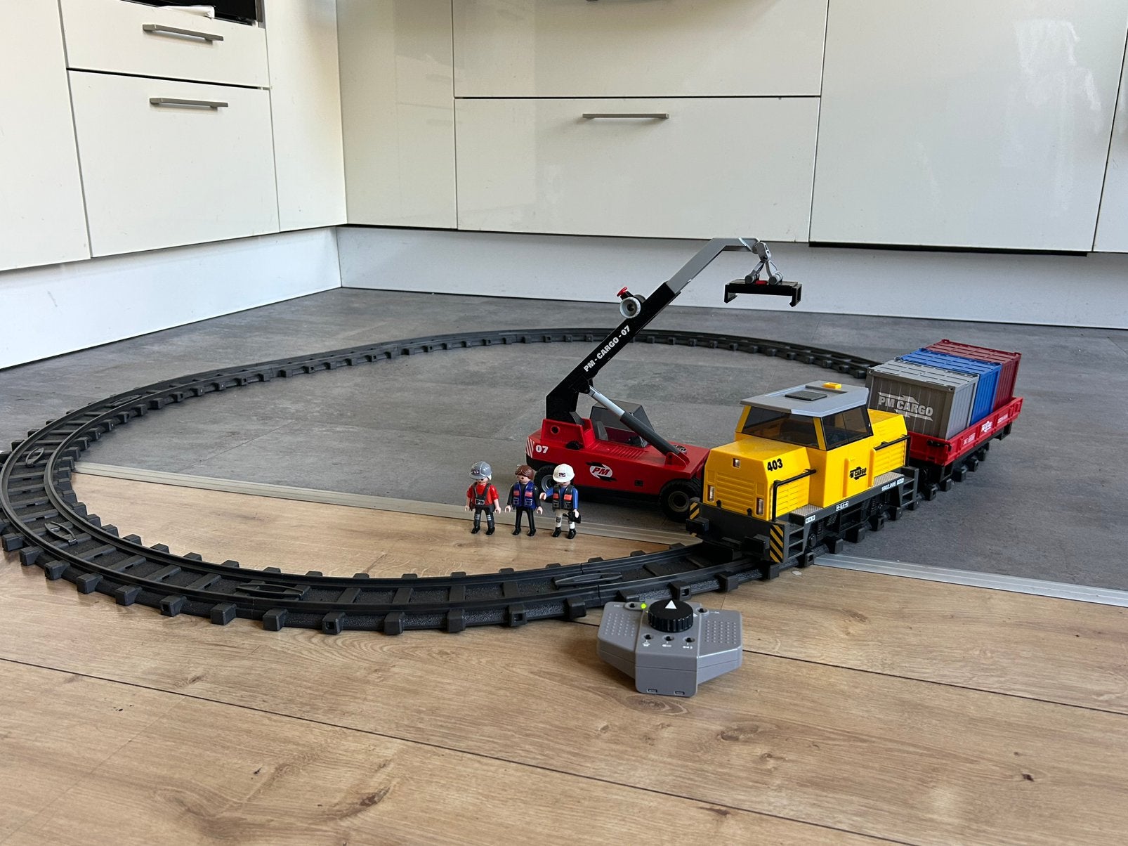 Playmobil RC Goederentrein 5258 & Containerstapelaar 5127, Kinderen en Baby's, Speelgoed | Playmobil, Ophalen of Verzenden, Zo goed als nieuw