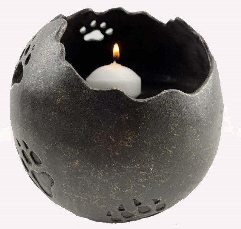 URN MET AFDRUK VAN EEN HONDENPOOT, WAXINEHOUDER / ASURN, Huis en tuin decoratie Marie, Nieuw, Info@huisentuindecoratiemarie.nl