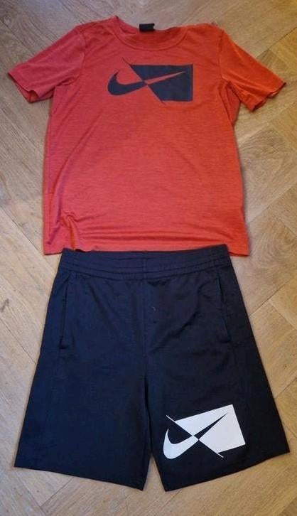 Nike Dri-FIT sportset (shirt + korte broek) maat L (147-158), Kinderen en Baby's, Kinderkleding | Maat 152, Gebruikt, Ophalen of Verzenden