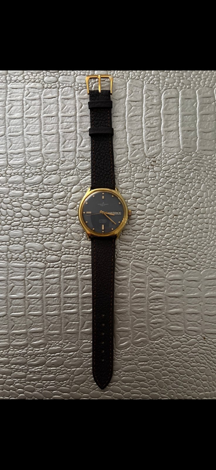 Heren Horloge Ulysse nardin gold plated, Ophalen of Verzenden, Zo goed als nieuw, Leer, Overige merken