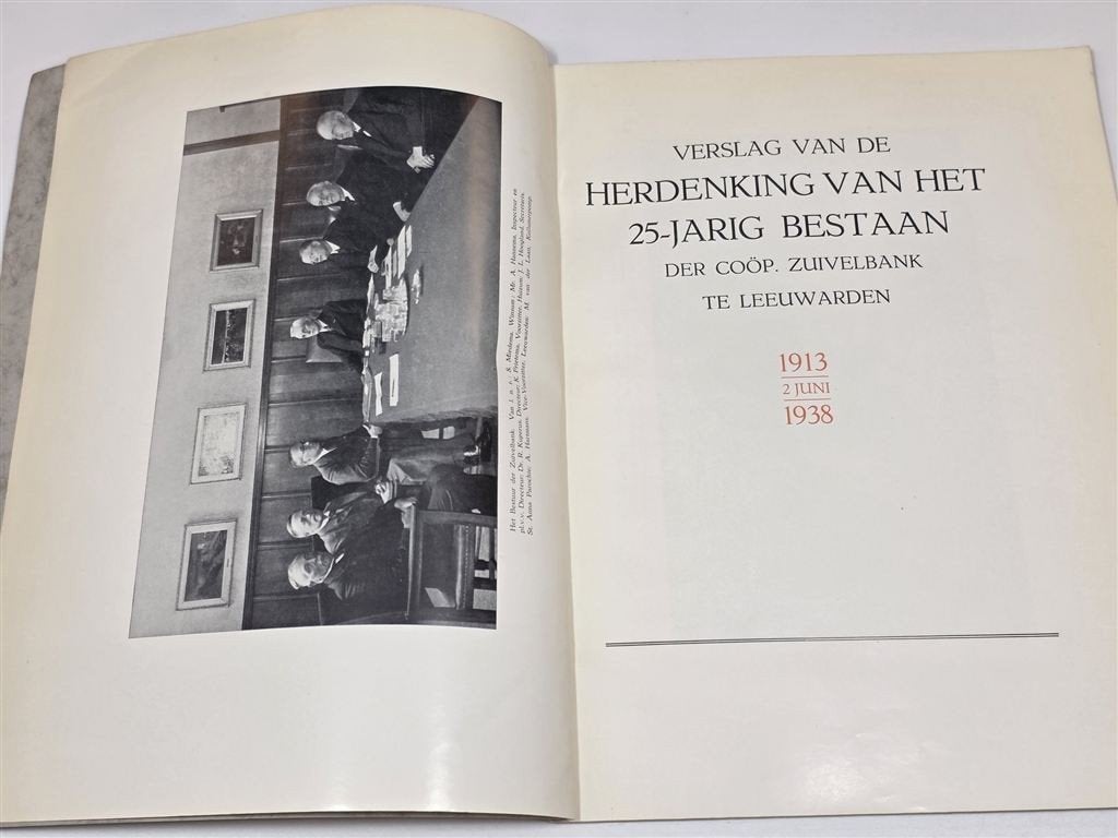 Zeldzaam — Zuivelbank Leeuwarden Jubileum [1938], Ophalen of Verzenden, Gelezen