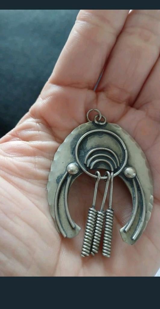Vintage Navajo stijl Naja Hanger - Native American - Boho, Ophalen of Verzenden, Zilver, Overige materialen