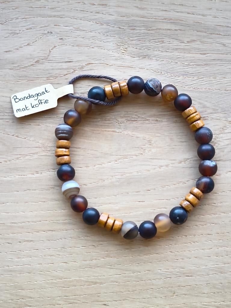Bandagaat armband | Natuursteen | Edelsteen | Handgemaakt, Sieraden, Tassen en Uiterlijk, Armbanden, Overige materialen, Met bedels of kralen